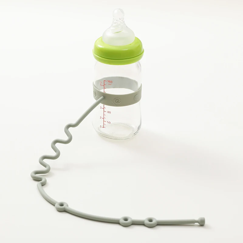 Portavasos de silicona para bebé, correa elástica para botella de calidad alimentaria, para silla alta, cochecito, juguetes y botella de leche, 2 uds. - imagen 5