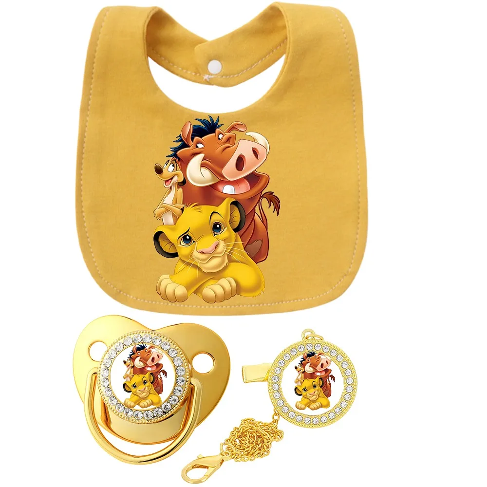 Baberos de algodón con estampado de anime, baberos amarillos para bebés, juegos para recién nacidos, chupetes y porta chupetes, toallas para saliva, el mejor regalo