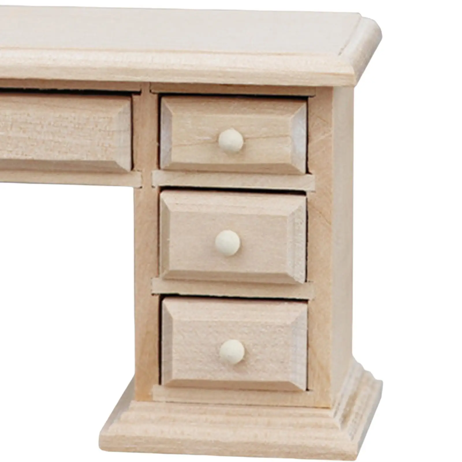 1:12 Scale Dollhouse Wood Writing Desk Model for Life Scene Layout Handcraft