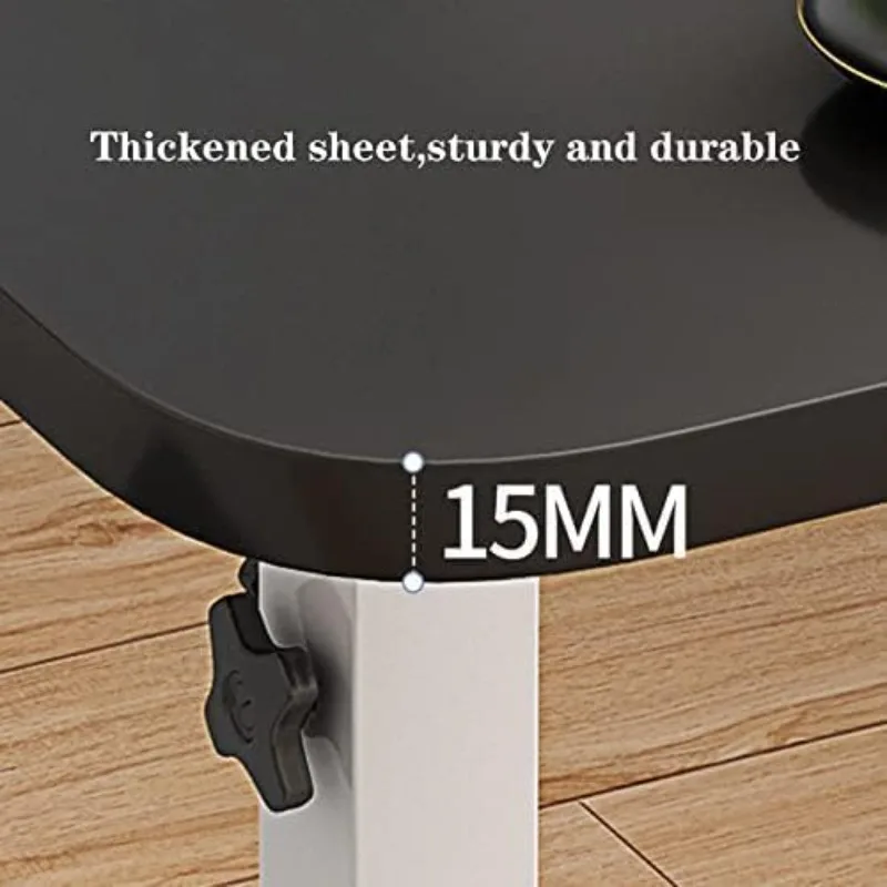 Escritorio para portátil con cajón 360 °   Placa giratoria, tiras antideslizantes dobles, mesa de cama portátil plegable de altura ajustable para estudiantes - imagen 3