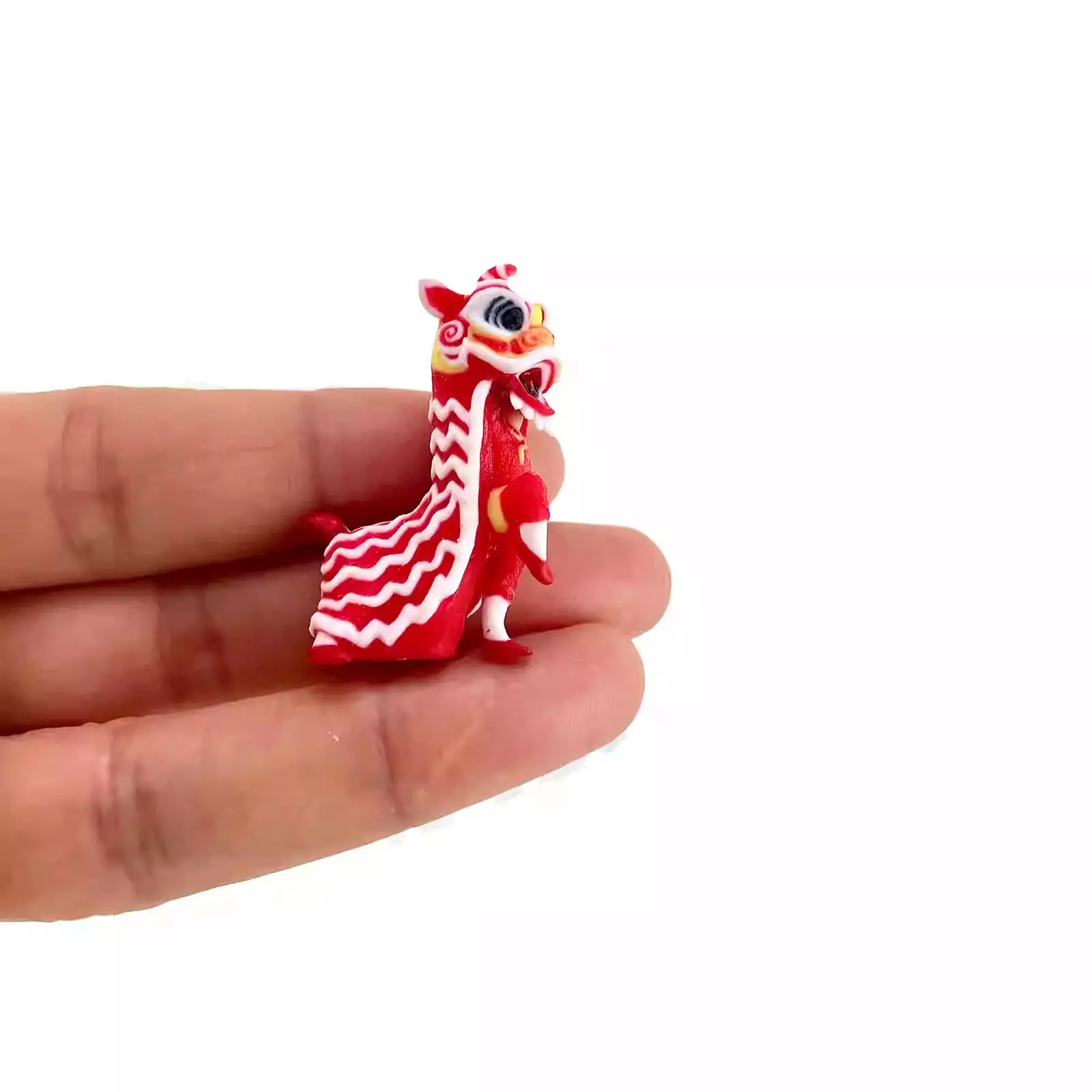 2Pcs 1/64 Scale Lion Dance Figure Tiny People Model for Scenery Landscape