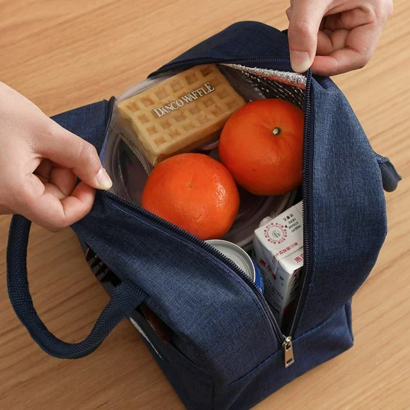 Bolsa de almacenamiento de alimentos para niños, bolsa refrigerada de gran capacidad, impermeable, Oxford, portátil, con cremallera, bolsa de almuerzo aislada - imagen 4