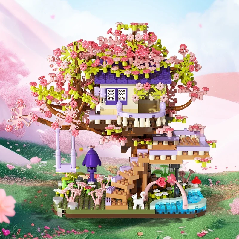 Bloques de construcción micro con flores para casa árbol DIY - imagen 4