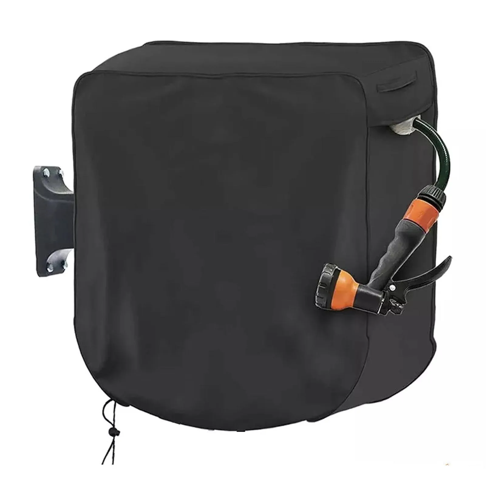 Cubierta de manguera aislada, cubierta de carrete de manguera retráctil impermeable resistente a los rayos UV montada en la pared para carrete de manguera de agua