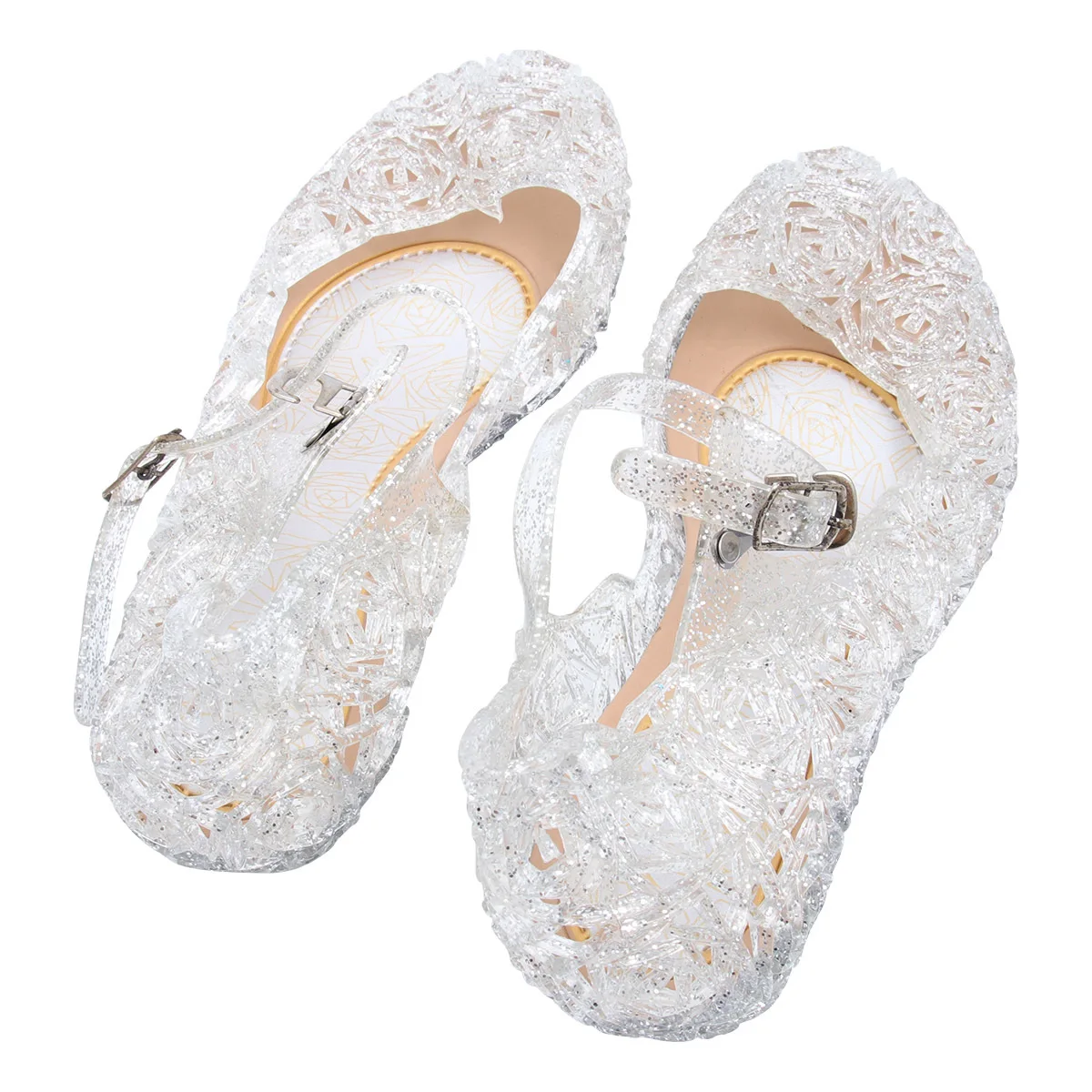 1 par de sandalias de gelatina para niñas, sandalias para niños, sandalias de verano para niños pequeños, Material cómodo de PVC, fácil de quitar, combinación perfecta - imagen 2