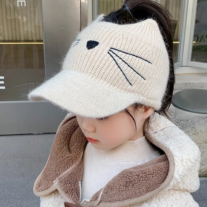 Gorra de béisbol con gato para bebé – Otoño e invierno - imagen 3