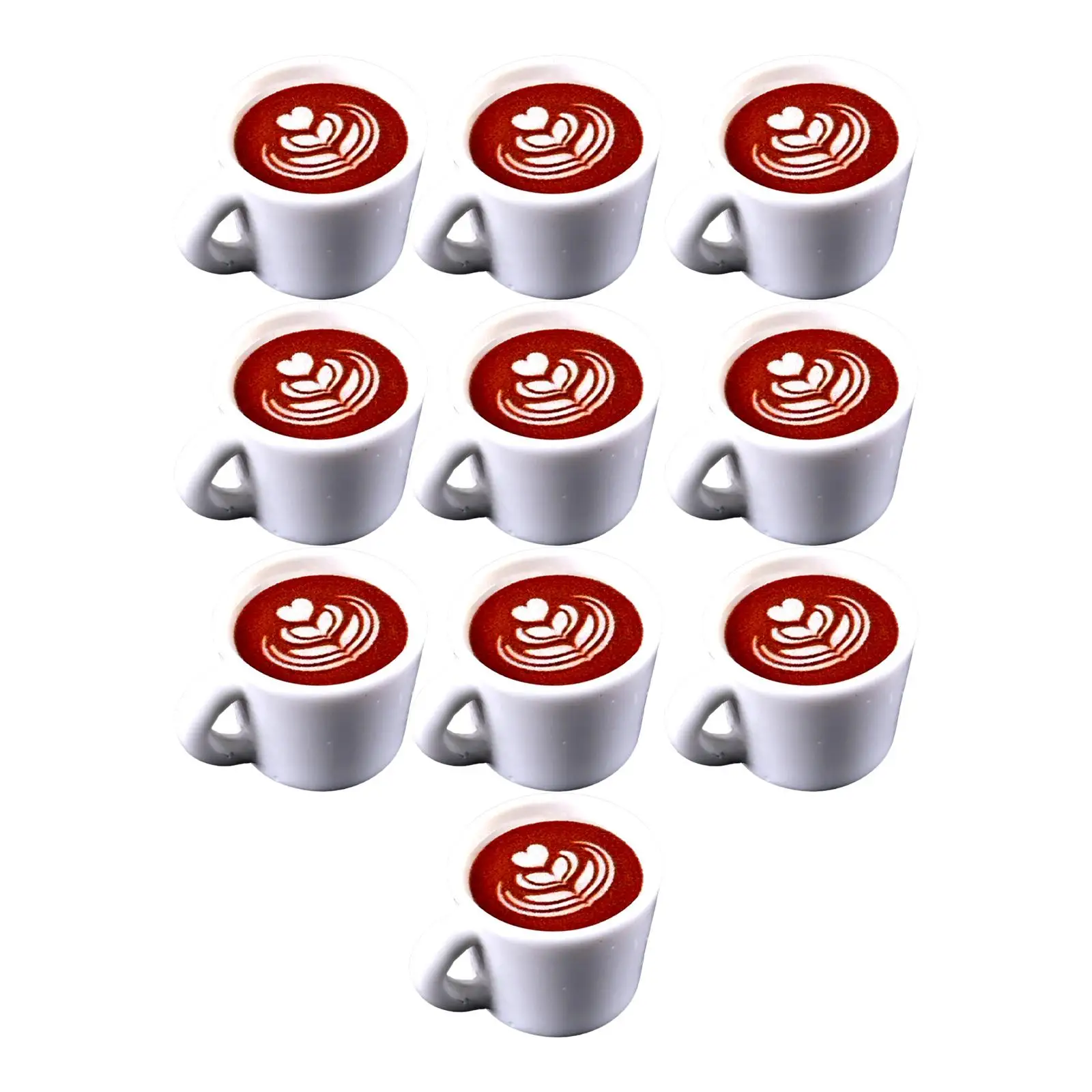 10x Dollhouse Coffee Simulated Latte Art DIY Food Toy Mini Kitchen Toy for Dining Room Kitchen Cafe Bar Dolls House Accessories