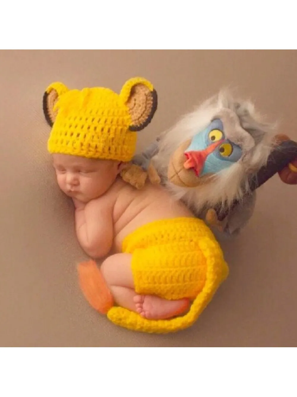 Disfraz Rey León bebé traje mameluco de ganchillo con sombrero - imagen 4