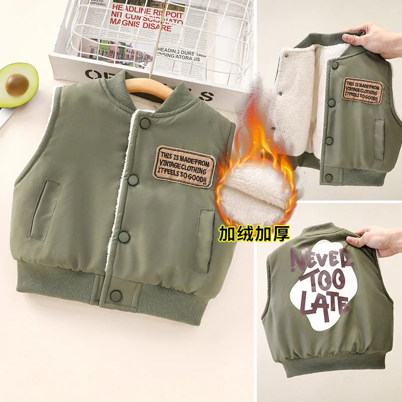 MILANCEL chaleco polar infantil estampado de otoño para diario - imagen 5