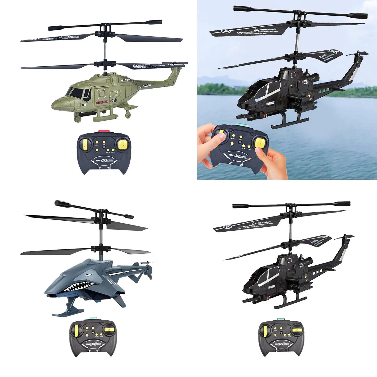 RC Helicopter LED Night Lights Fighter Flying Toys for Indoor Kids