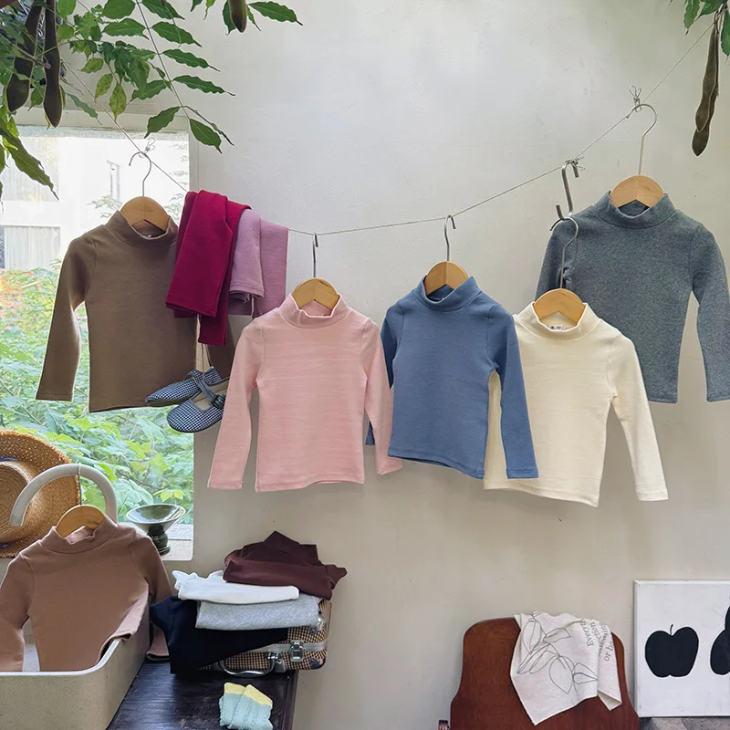 Camisetas cuello alto manga larga para niños - Cálidas invierno - imagen 4