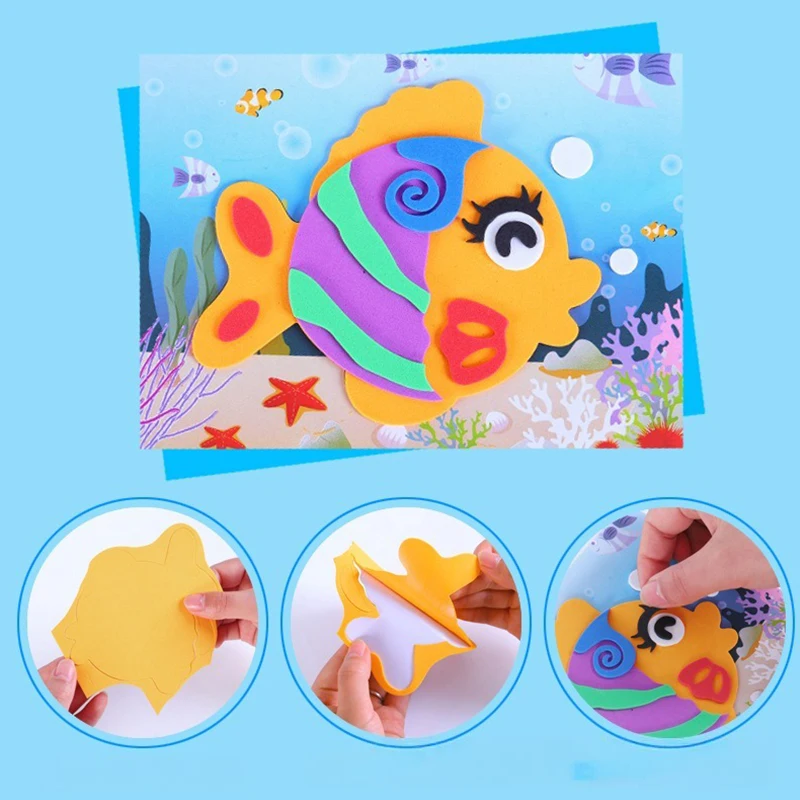 5/10/20 piezas estilos surtidos pegatina EVA animales de dibujos animados DIY pegatinas de espuma regalo de cumpleaños Festival fiesta recuerdos juego recompensas ZYF