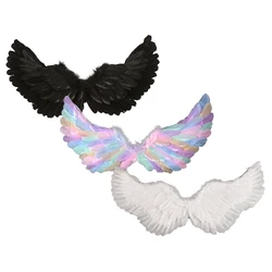 Alas de diablo para disfraz con plumas estilo imitación, Halloween