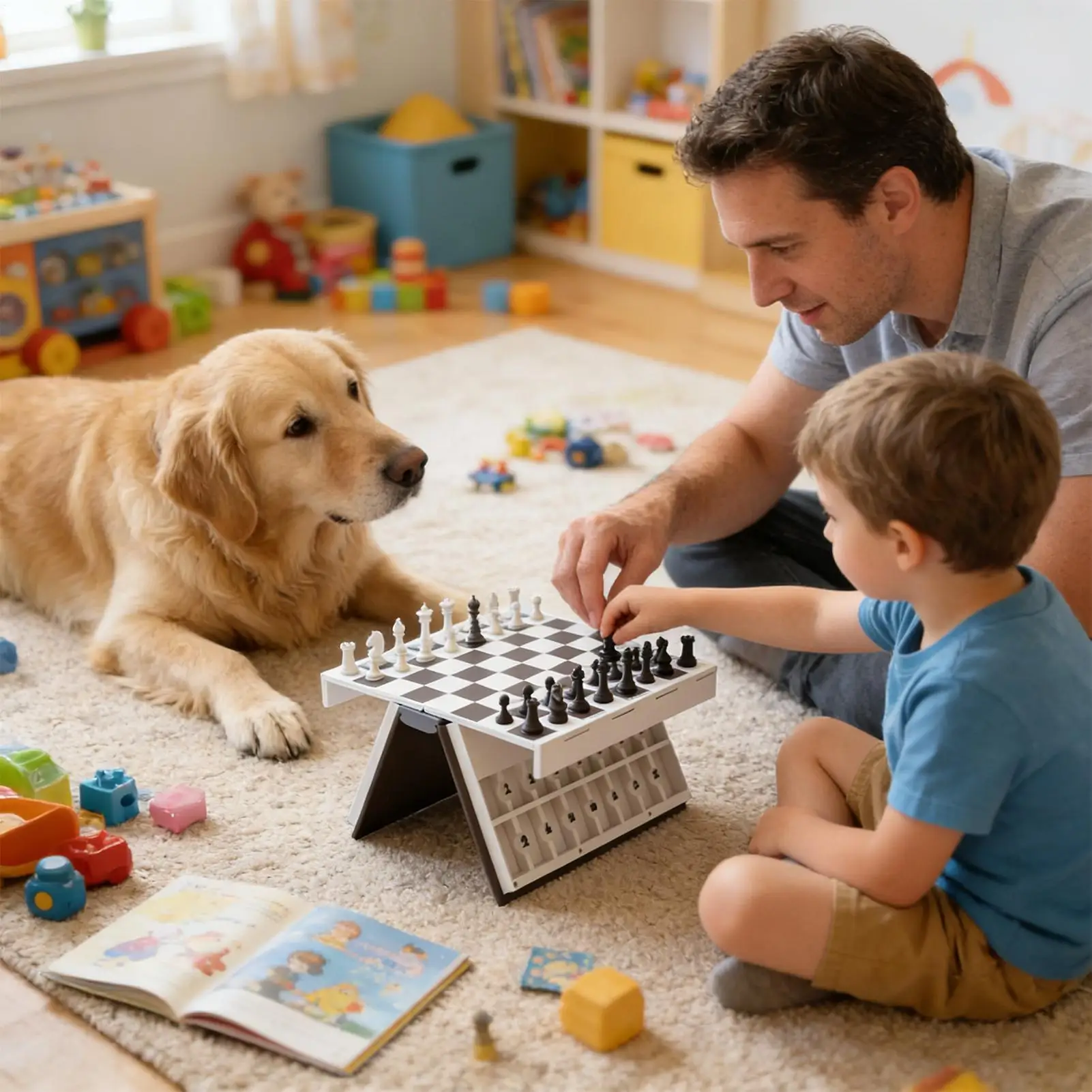 Ajedrez 3D infantil – Juego de mesa familiar plegable para niños - imagen 4