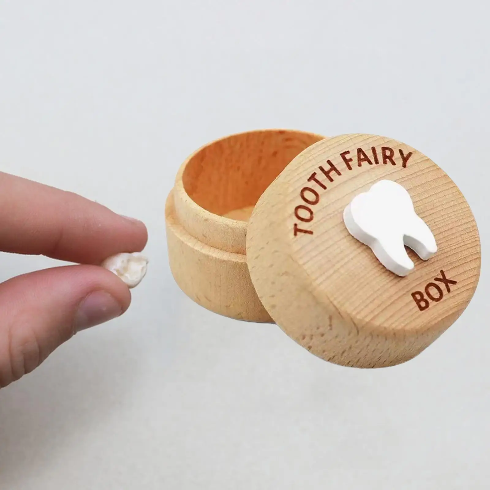 Caja recuerdos dientes de leche bebé madera personalizada infantil - imagen 2
