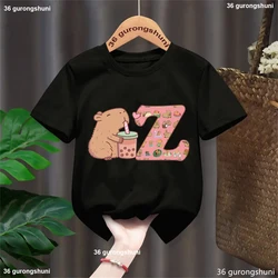 Camiseta manga corta bebé capibara negro