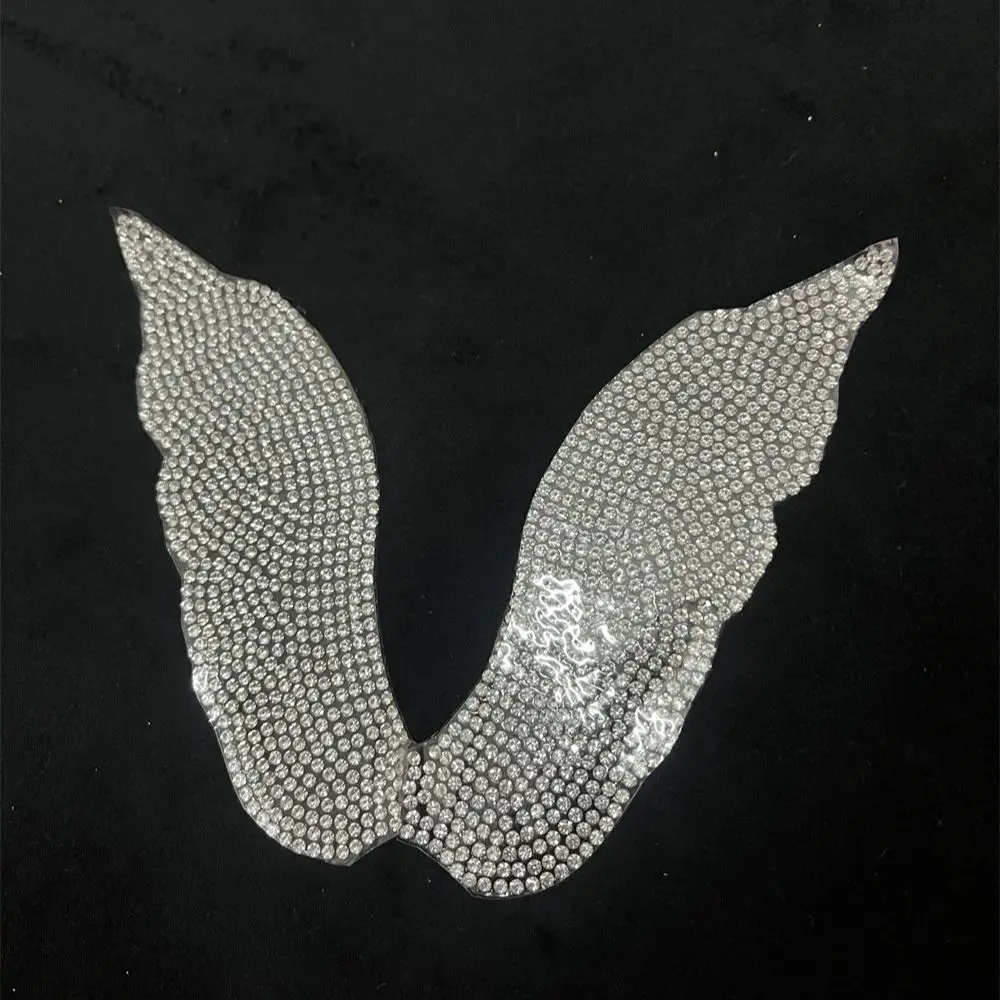 Alas de ángulo de lujo para muñecas, diamantes de imitación, pegamento caliente, hierro en materiales brillantes, accesorios