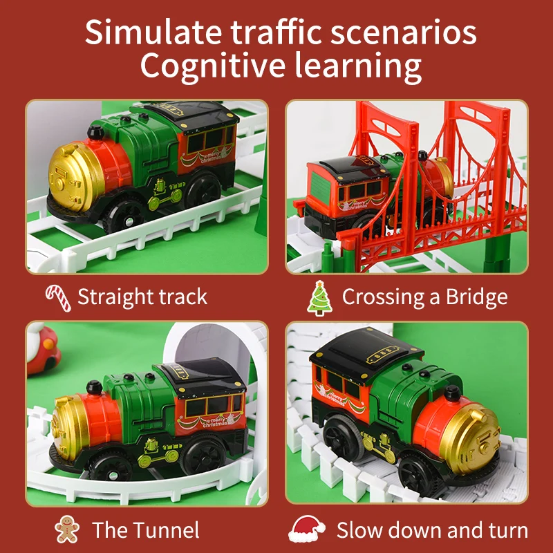 Pista de tren eléctrica navideña para niños – Juguete educativo - imagen 2