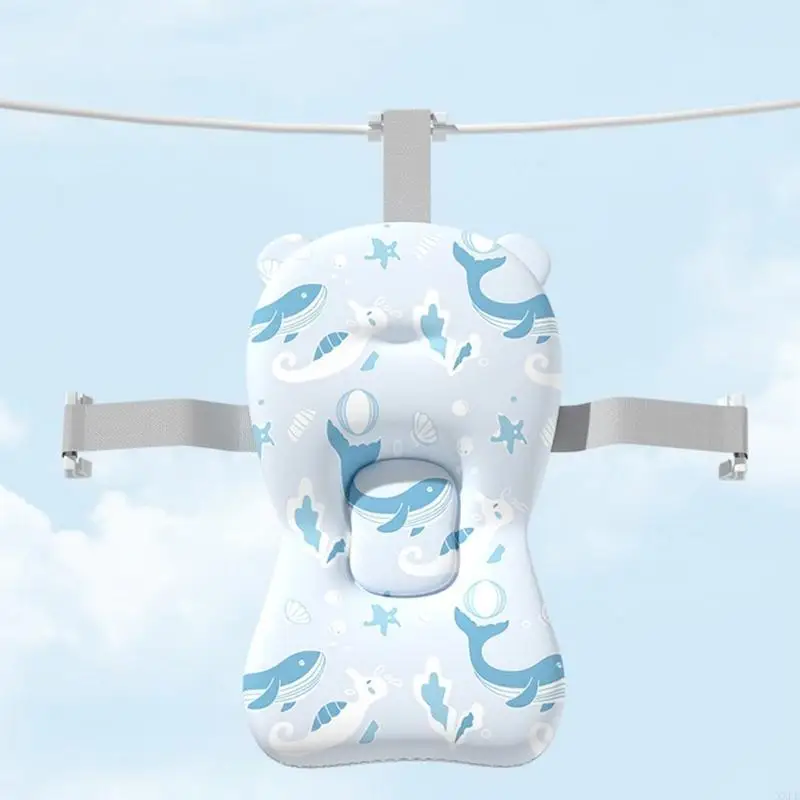 Baby Safety Bath Mat Cushion Portable Anti-Slip Baby Bathtub Shower Supportive Mat Soft Infant Security Floating Bather Mat - imagen 4