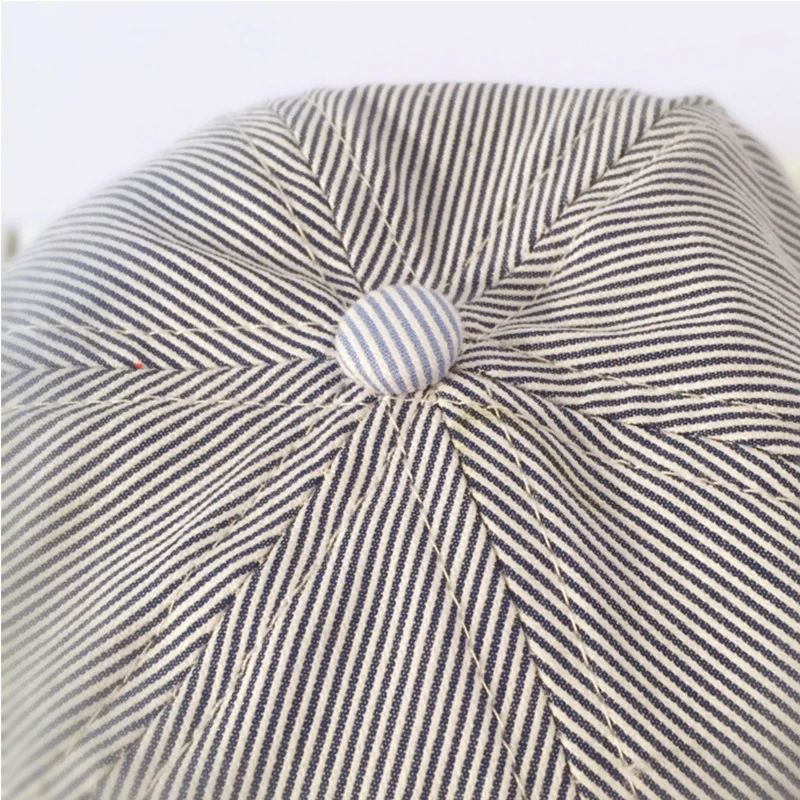 Lindo sombrero de algodón para bebé, gorra de moda de estilo clásico a rayas para niños, boinas para primavera y verano, gorras de béisbol con visera para niñas y niños - imagen 4