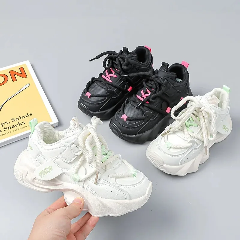 Zapatos de invierno para niños, calzado deportivo antideslizante y transpirable para niñas, zapatos escolares a la moda para correr, otoño 2025 - imagen 4