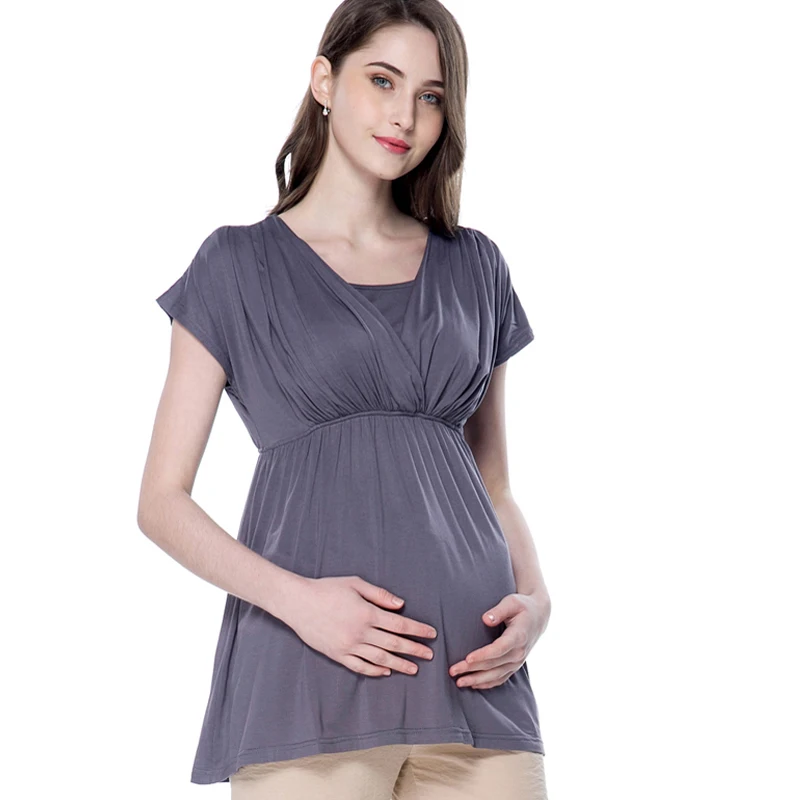 Camiseta de lactancia posparto – Manga corta y cuello redondo - imagen 3