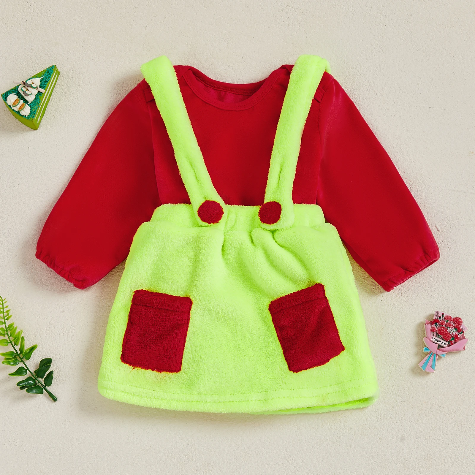 Conjunto bebé niña Tregren San Valentín: pelele corazón y falda - imagen 4