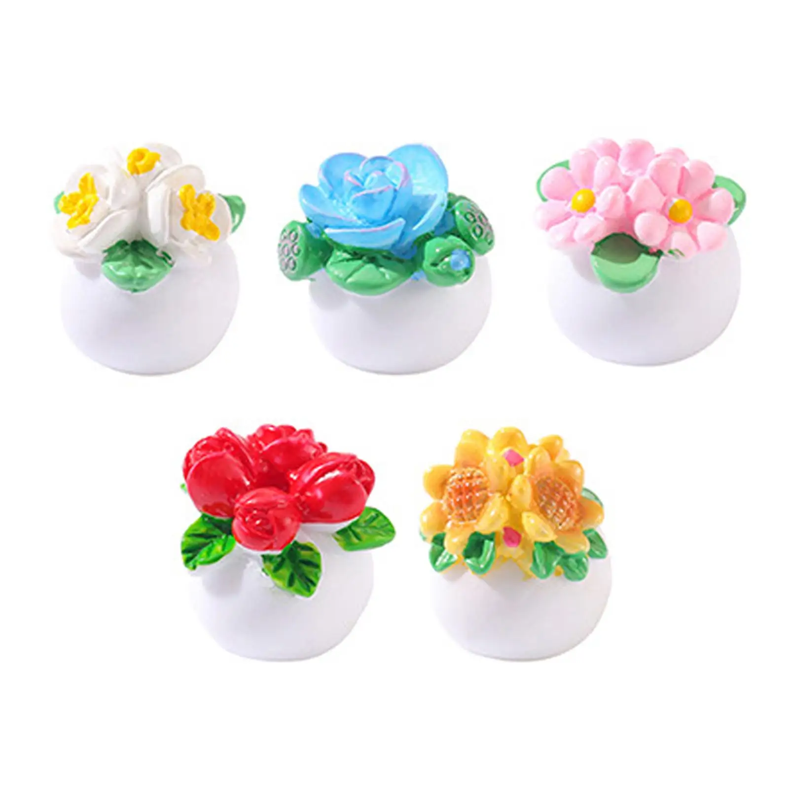 5 Pieces Dollhouse Decoration Kids Toy Birthday Gifts Fary Garden Model for 1/12 Doll House Playset Micro Landscape Supplies
