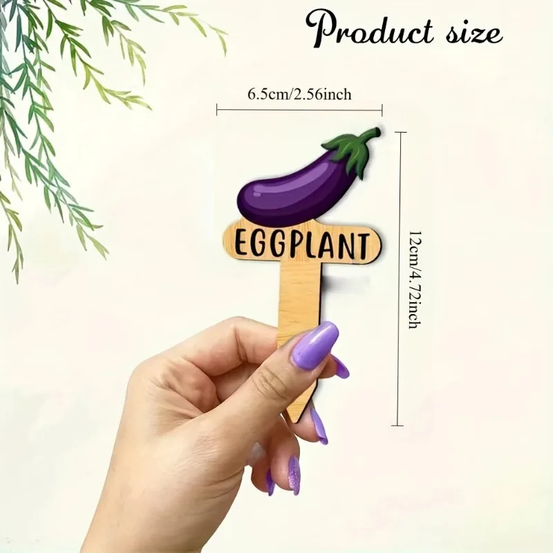 Etiquetas de madera con diseño floral para identificar plantas - imagen 5