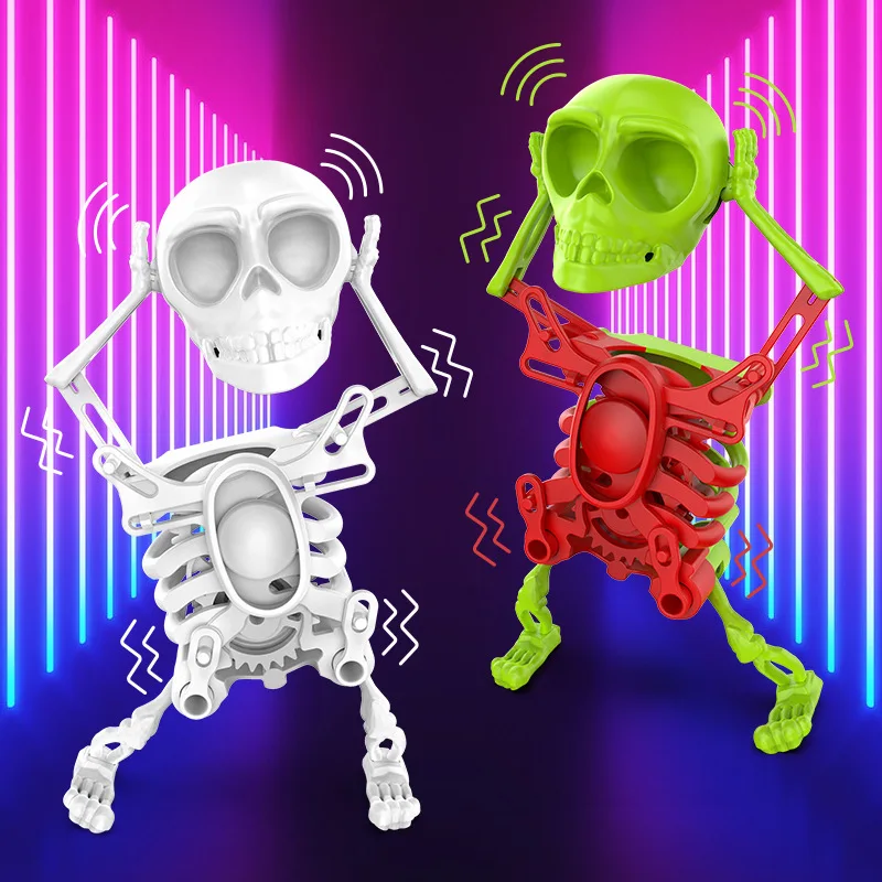 Esqueleto de baile de cuerda para hombre, juguete de relojería, pequeños juguetes divertidos, adornos de escritorio, muñeco de calavera tembloroso, regalos creativos de Halloween novedosos - imagen 3