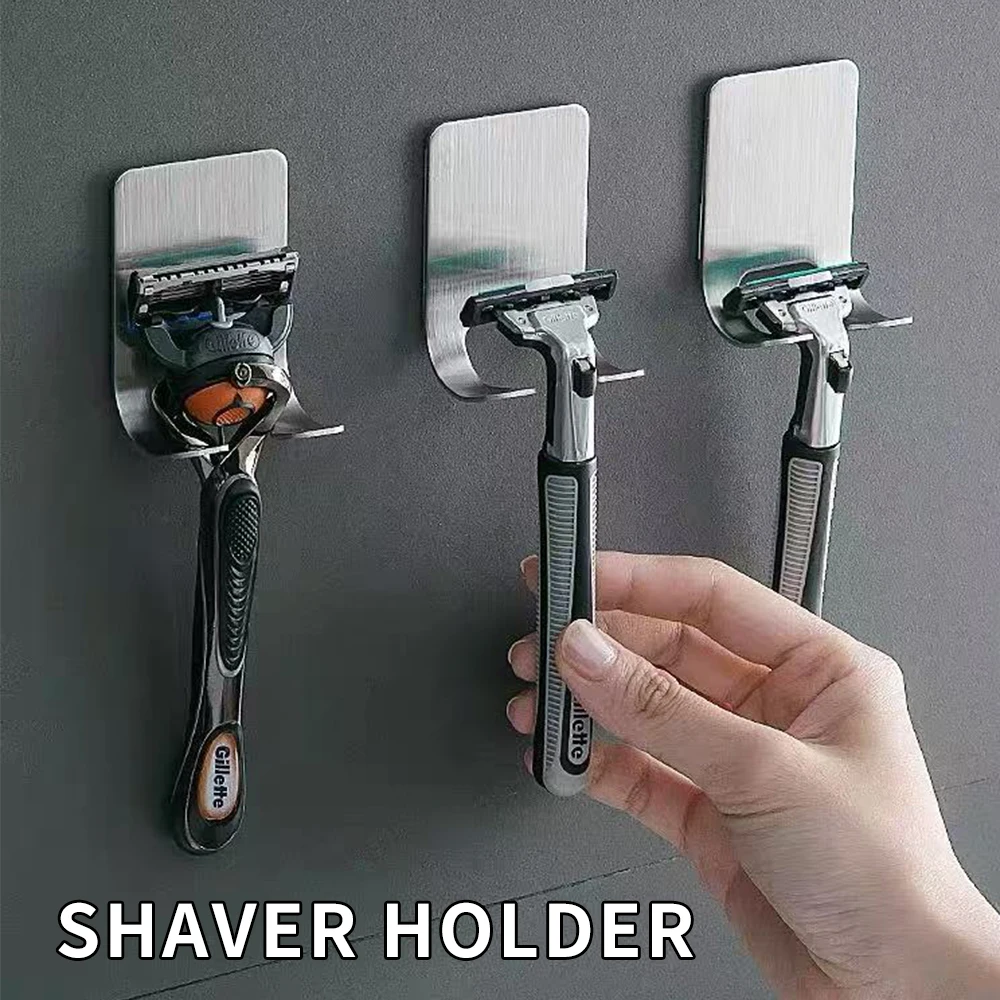 Estante para afeitadora de acero inoxidable 2CPS, gancho para afeitadora de baño, soporte de almacenamiento para estante colgante, soporte para afeitadora Manual antigua
