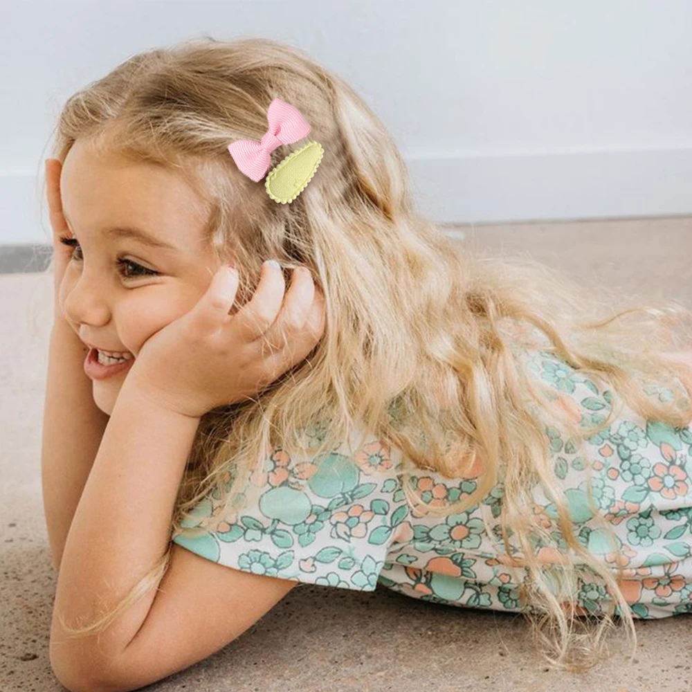 10 unids/set 1,5 "lazos para niños pinzas para el cabello de cocodrilo para niñas Boutique hecho a mano pequeño lazo cinta de grogrén accesorios para el cabello - imagen 3