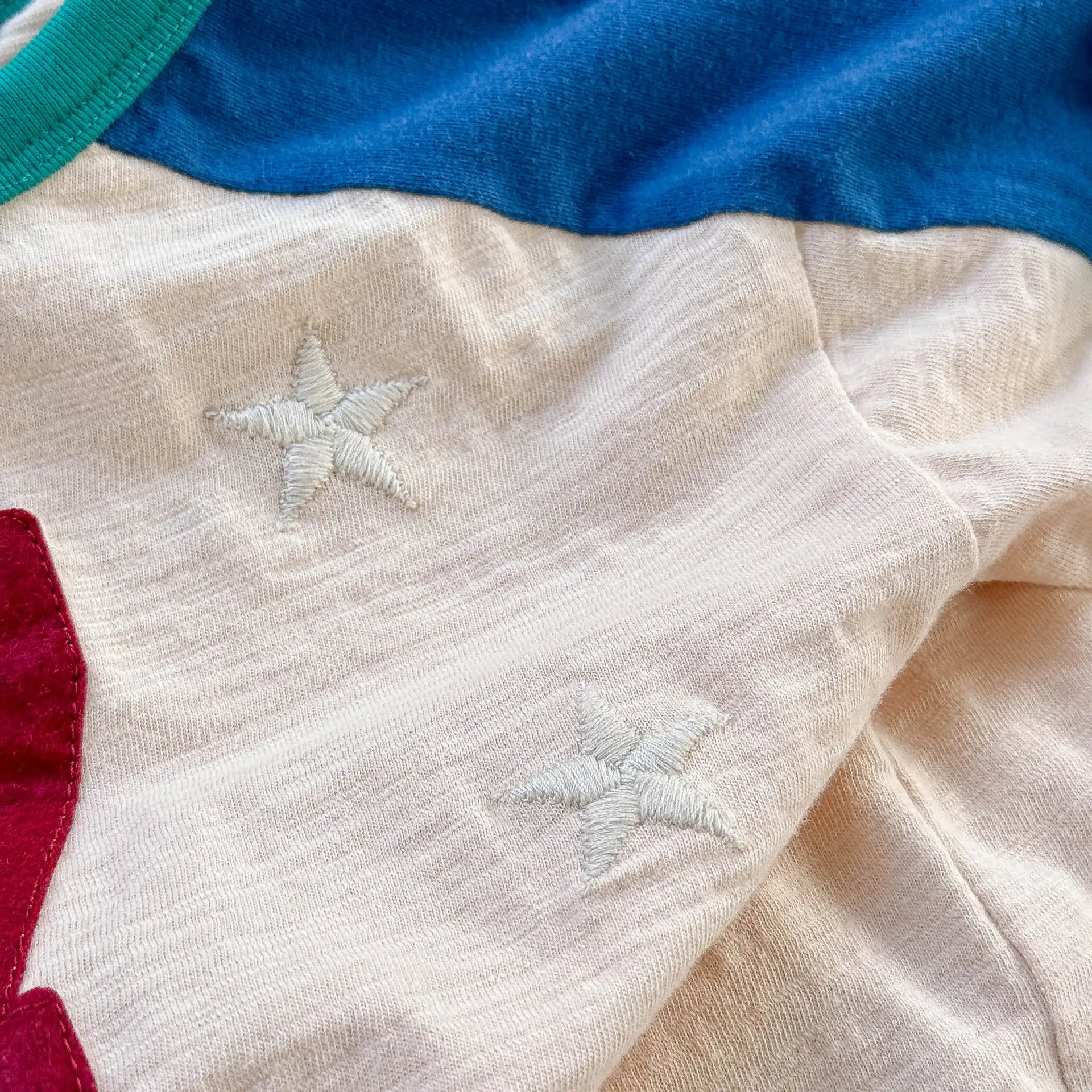 MILANCEL Camiseta manga raglán ligera retazos para verano niños