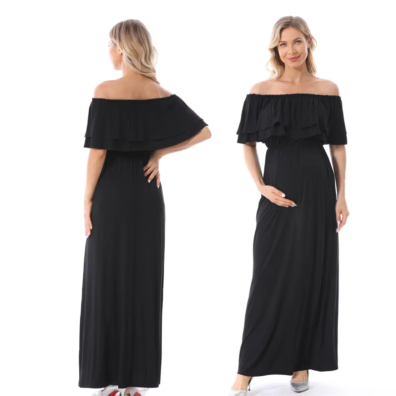Vestido premamá lactancia talla grande para sesión de fotos embarazo - imagen 5