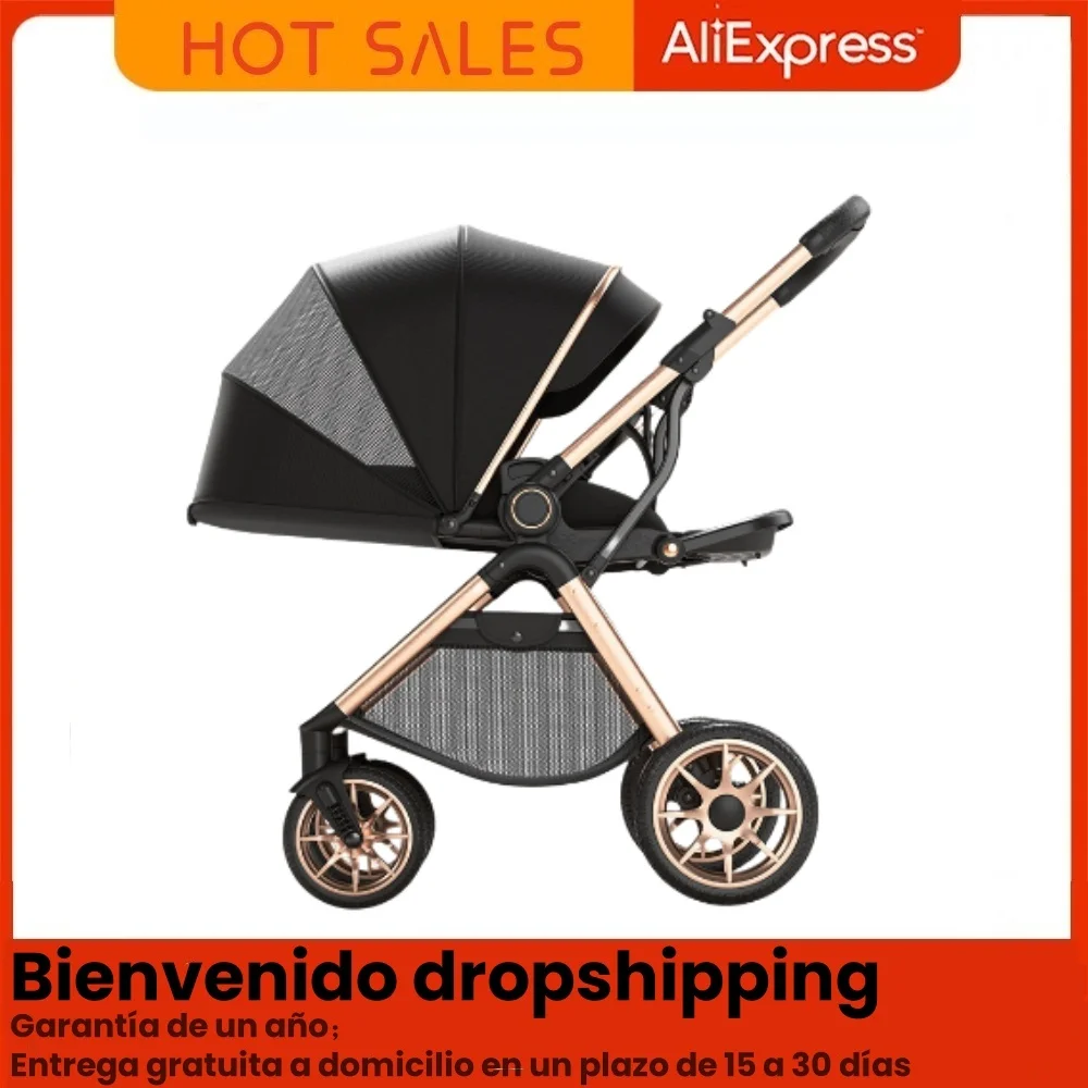 Cochecito de bebé portátil, cochecito de bebé portátil bidireccional, cochecito de bebé plegable de cuatro ruedas para niños de 0 a 3 años, 1 año de garantía