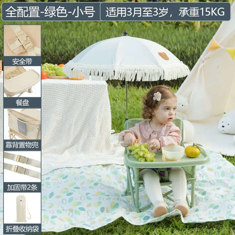 Silla de Picnic para bebé, taburete para acampar en la playa al aire libre, fotografía plegable portátil, aprendizaje para sentarse en la mesa de comedor de playa para bebé - imagen 3