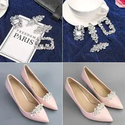 Clip de zapato de boda de novia con diamantes de imitación, Clips decorativos brillantes, hebilla con dije, decoraciones para zapatos