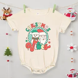 Mono con estampado de Papá Noel y muñeco de nieve para recién nacido, ropa de fiesta de navidad