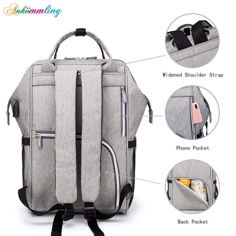 Bolso maternal grande con porta-bebé y compartimento para pañales - imagen 4
