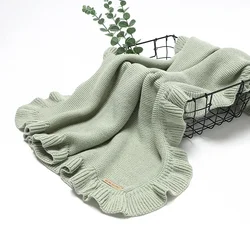 Mantas tejidas para bebé recién nacido, cubierta para cochecito de niño y niña, saco de dormir envolvente, edredones receptores infantiles suaves Reversibles