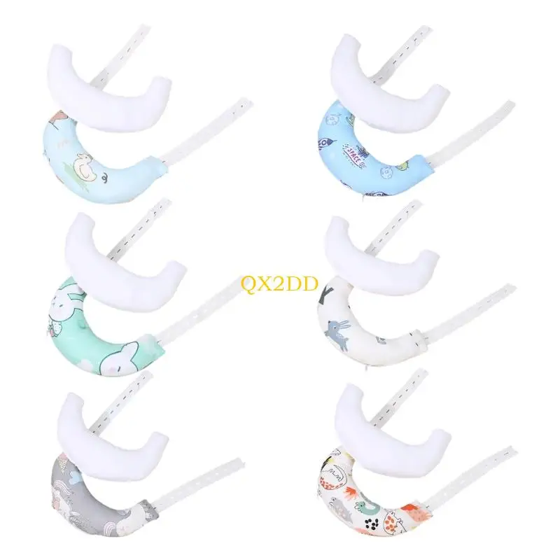 QX2D Almohada para bebé con soporte de cuello, algodón transpirable