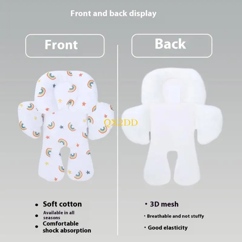 QX2D Asiento de coche infantil acolchado con patrón bicolor seguro - imagen 2
