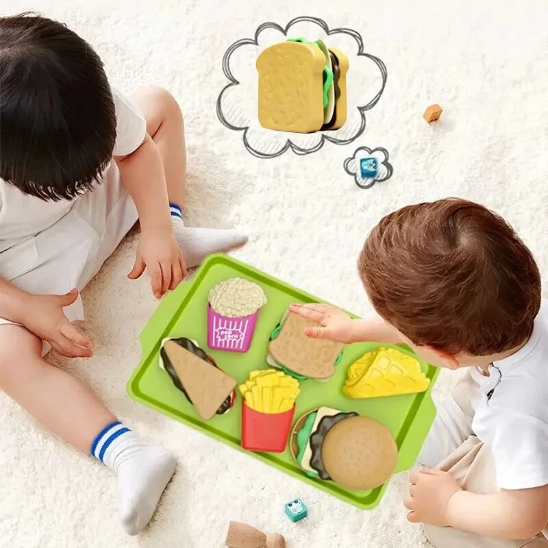 Hamburguesa de plástico desmontable para aperitivos, juguete de imitación para niños, cocina, casa de juegos, juguete de comida, hamburguesa para niños, juego de simulación, juego de cocina - imagen 3