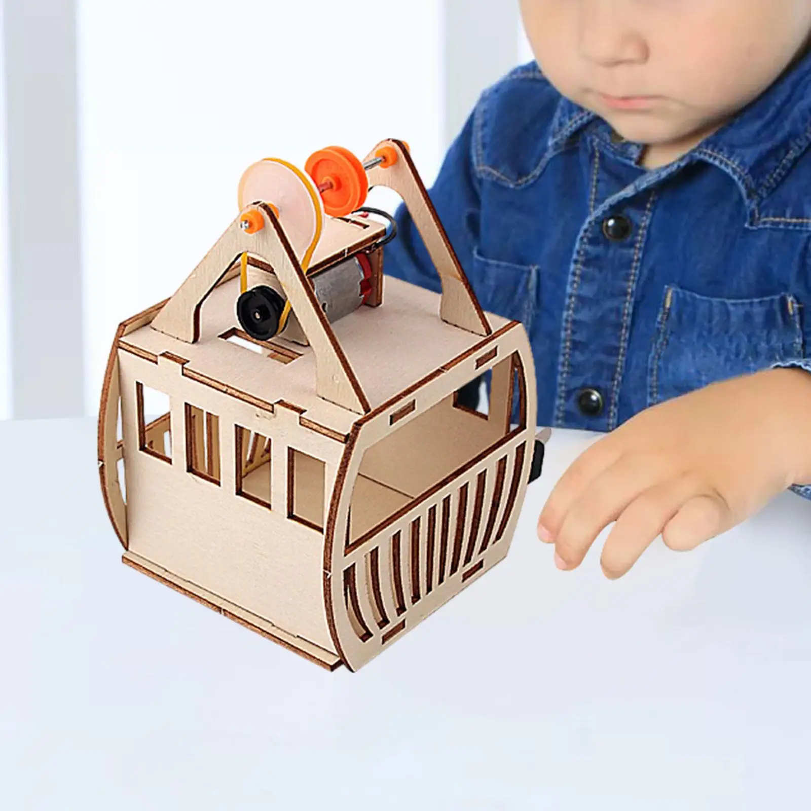 DIY Wooden Science Experiment Model Kits 3D Puzzles Sightseeing Cable Car Self Assembly Educational Model Toys for Beginners
