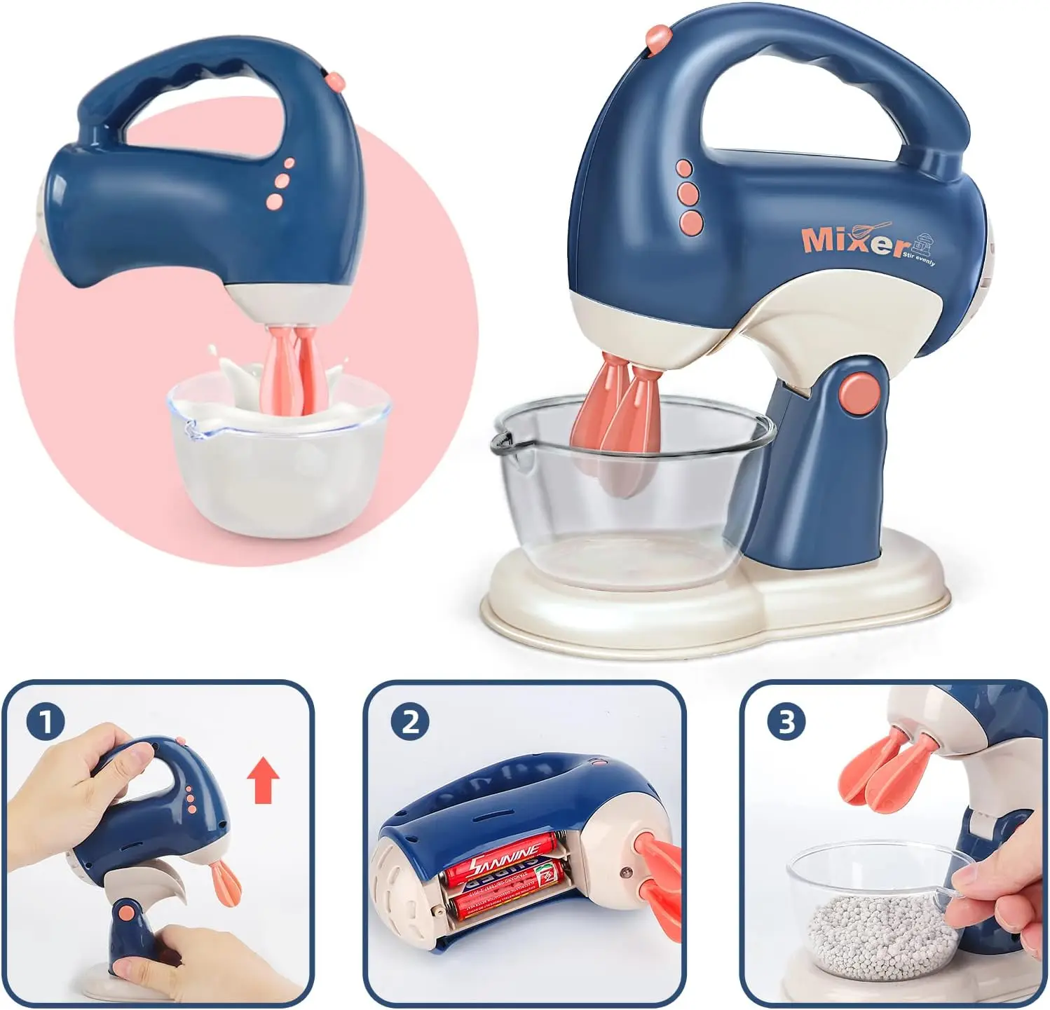 Juguetes para juego de imitación para niños, juego de simulación de electrodomésticos de cocina, juego de juguetes con cafetera, mezclador y tostadora, sonido y luz - imagen 4