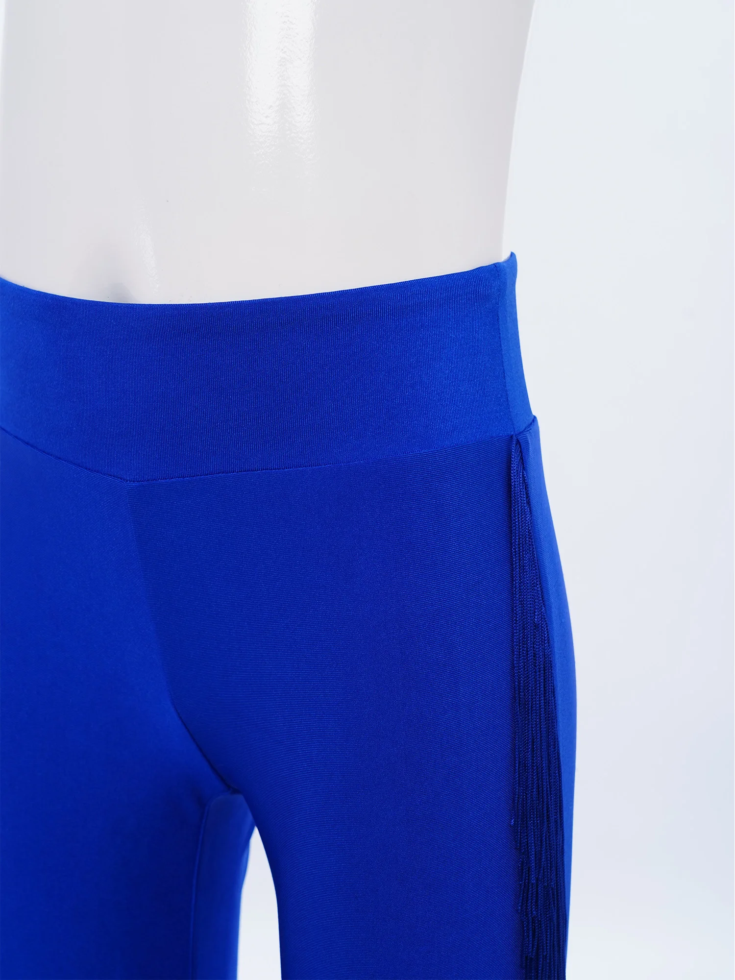 Pantalones de baile latino para niños, traje de baile de salón, cintura elástica, borlas, pantalones con parte inferior acampanada, Ropa de baile de Jazz y Ballet - imagen 4