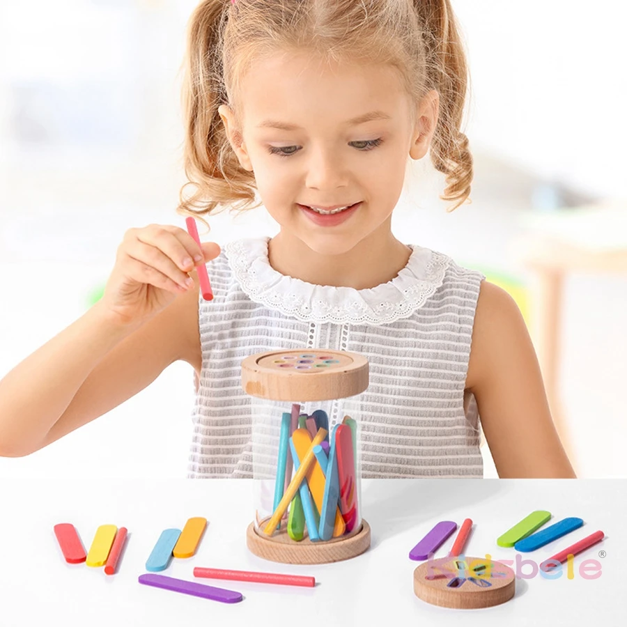Clasificador de colores Montessori en madera – Juguete sensorial para niños