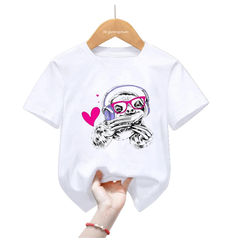 Camiseta con estampado de dibujos animados de unicornios para niños, ropa divertida de Panda, camiseta de manga corta de verano - imagen 2