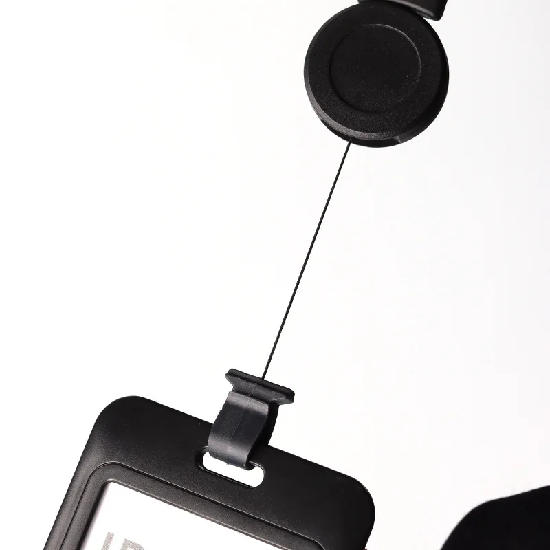 Soporte para credenciales, tarjetero retráctil negro, cordones extraíbles, tarjeta de identificación, insignia de negocios, suministros escolares de lujo - imagen 3