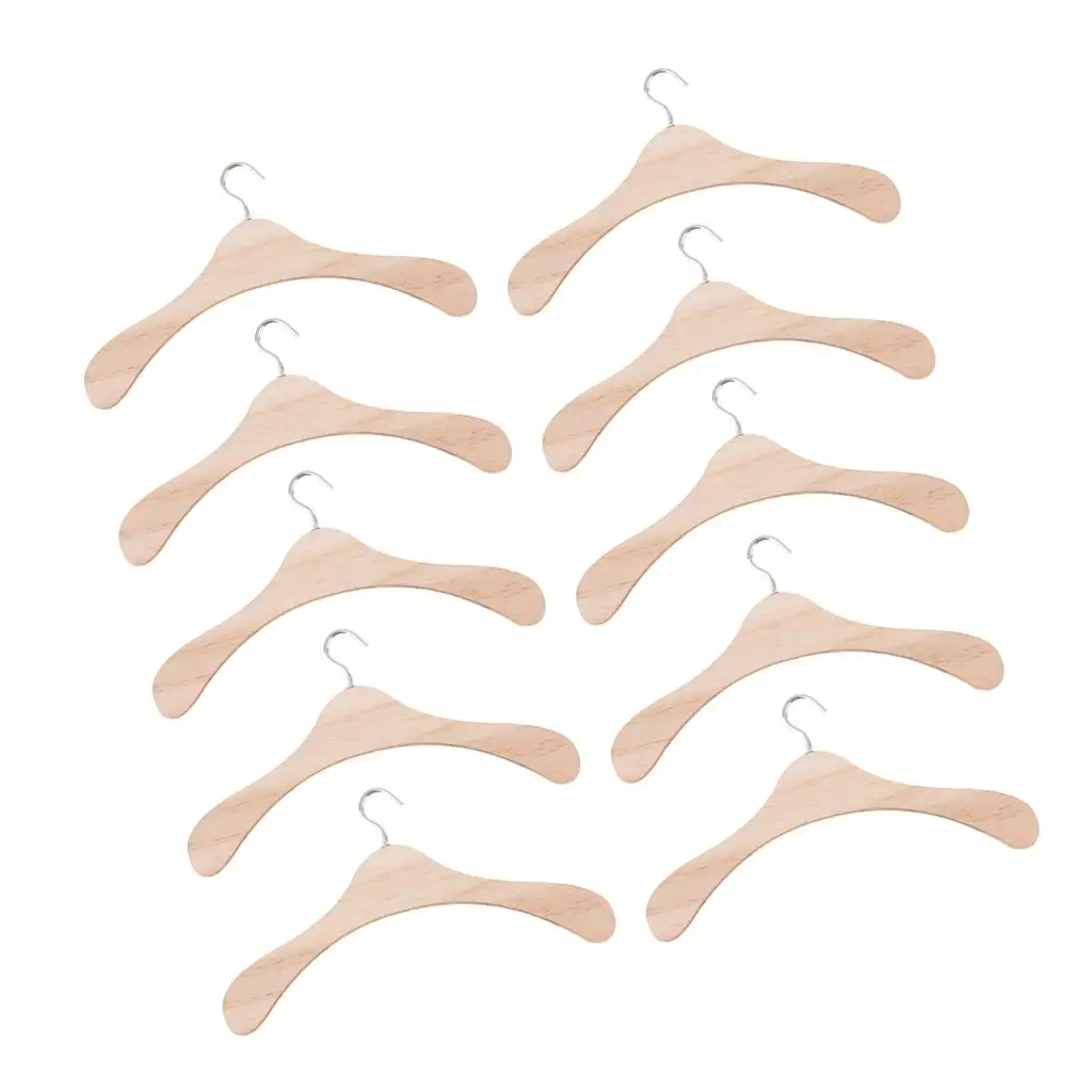 Perchas de madera para piezas, accesorios para ropa de muñeca, 3 unidades, 10 unidades - imagen 4